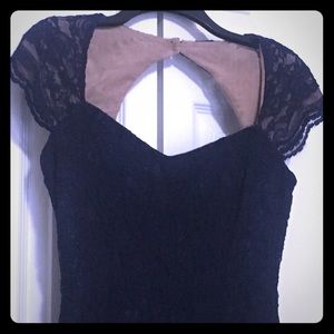 Navy blue lace formal dress